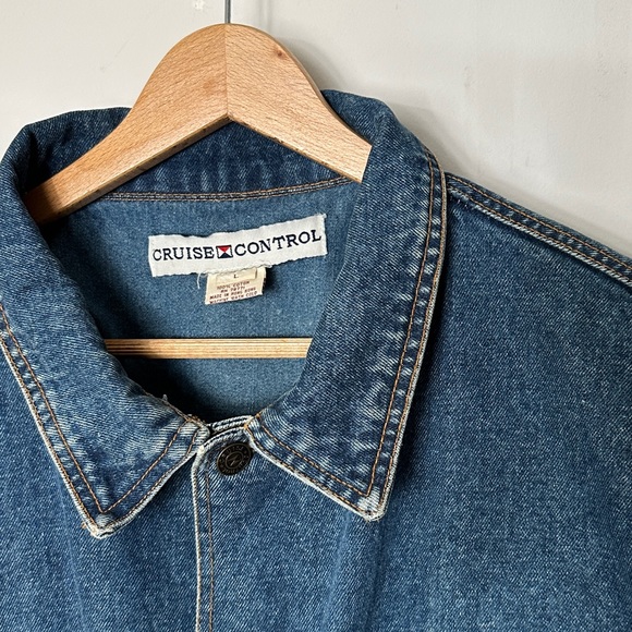 Vintage Y2K Blue Denim Oversize Fit Jean Jacket By Cruise Control Size L - Picture 4 of 8